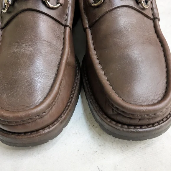 Gucci Horsebit Loafers Brown Leather Men 8 D Rubber - Picture 4 of 16